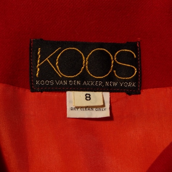 KOOS Van Den Akker Vintage 80s Jacket Wool Art To Wear Patchwork Red Size 8 - Picture 11 of 13